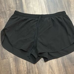 black shorts